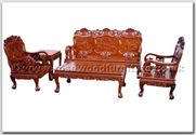 Product ffhfl018 -  Rosewood Sofa Set 5Pcsith Set-Running Horse Design Excluding Cushion Couch 