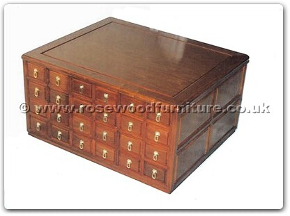 Rosewood Furniture  -ffexample - 48 Drawer combined Coffee Table ith  CD Cabinet - Holds 1300 CD,s