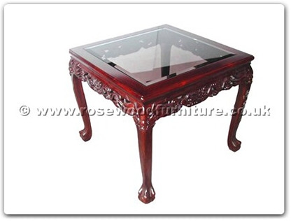 Rosewood Furniture Range  - ff5h7end - Bevel glass end table dragon design tiger legs