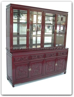 Rosewood Furniture Range  - ff7047md - Buffet full dragon design with top spot light and mirror back