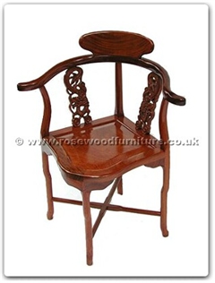 Rosewood Furniture Range  - ff7050 - Corner chair dragon design excluding cushion