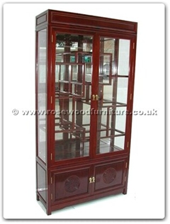 Rosewood Furniture Range  - ff7210l - Display cabinet longlife design with spot light and mirror back