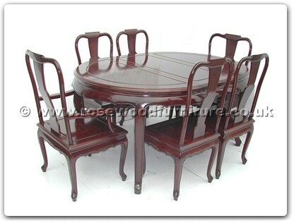Rosewood Furniture Range  - ff7302q - Queen ann legs oval dining table with 2+4 chairs