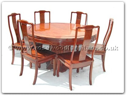 Rosewood Furniture Range  - ff7307l - Round dining table longlife design with 6 chairs