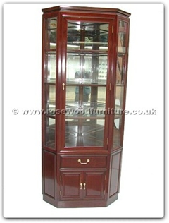 Rosewood Furniture Range  - ff7316p - Corner cabinet plain design with spot light and mirror back