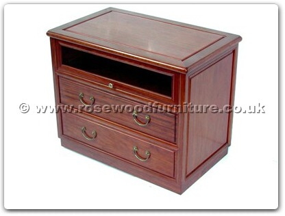 Rosewood Furniture Range  - ff7323p - T.v. cabinet with 2 drawers and 1 glass door plain design