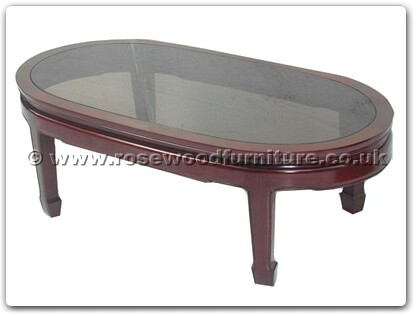 Rosewood Furniture Range  - ff7328p - Smoke Glass Top Oval Coffee Table Plain Design