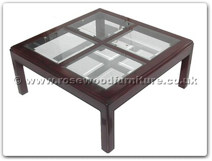 Rosewood Furniture Range  - ff7329g - 4 section bevel glass top coffee table