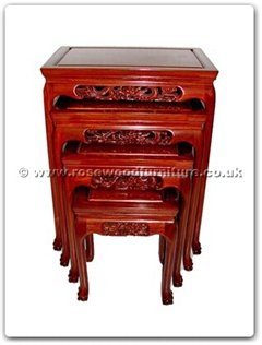 Rosewood Furniture Range  - ff7338td - Nest table dragon design tiger legs set of 4