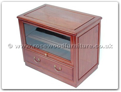 Rosewood Furniture Range  - ff7423p - T.v. cabinet with 1 drawer and 1 glass door plain design