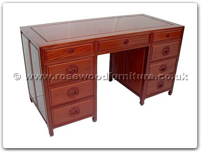 Rosewood Furniture Range  - ff7443l - Desk with 9 drawers longlife design