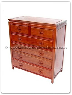 Rosewood Furniture Range  - ff7445l - Chest of 6 drawers longlife design