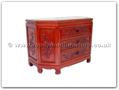 Rosewood Furniture Range  - ffafdcab - Angle Sharp Cabinet With 3 Drawers Full Dragon Design