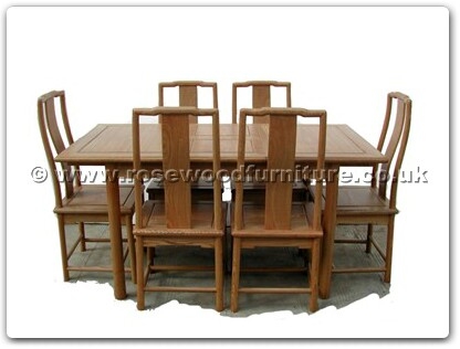 Rosewood Furniture Range  - ffam58tab - Ash wood ming style folding extension sq dining table with 6 chairs