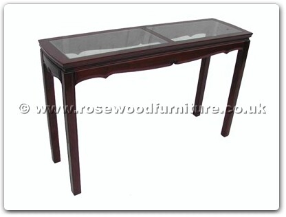 Rosewood Furniture Range  - ffbghall - 2 Section Bevel Glass Top Hall Table