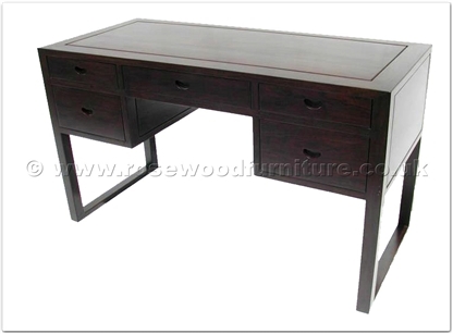Rosewood Furniture Range  - ffbwadesk - Black wood desk with 5 drawers