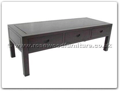 Rosewood Furniture Range  - ffbwcoffee - Black Wood coffee table with 3 drawers