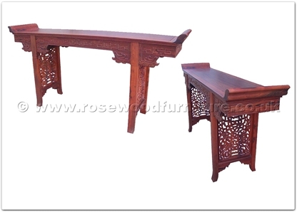 Rosewood Furniture Range  - ffbwkdht - Blackwood hall table key pattern - open simple dragon carved