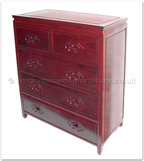 Rosewood Furniture Range  - ffbwryche - Black wood chest of 5 drawers ru-yi design