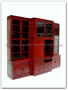 Rosewood Furniture Range  - ffbwtvunit - Black wood t.v wall unit set of 7