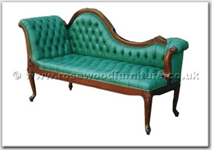 Rosewood Furniture Range  - ffchaise1 - Chaise longue with buttoned fabric covering