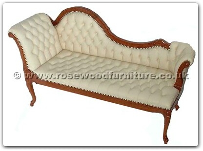 Rosewood Furniture Range  - ffchaise3 - Chaise longue with buttoned leather covering