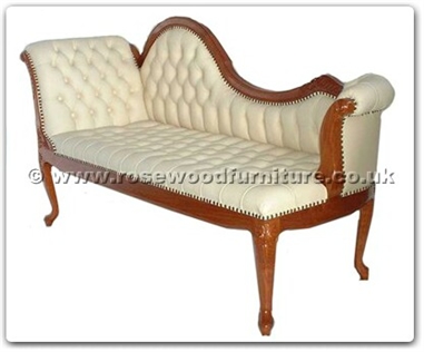 Rosewood Furniture Range  - ffchaise5 - Chaise longue with buttoned leather covering
