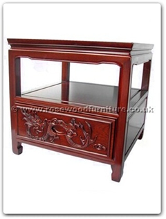 Rosewood Furniture Range  - ffedside - Side table with drawer dragon design