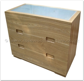 Rosewood Furniture Range  - ffff8008a - Ashwood glass top chest of 3 drawers