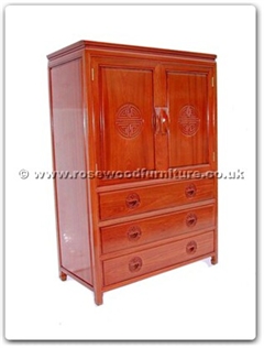 Rosewood Furniture Range  - ffgl40chest - Chest With 3 Drawers and 2 Doors Longlife Design