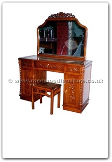 Rosewood Furniture Range  - ffhfb024 - Rosewood Dressing Table with mirror and stool