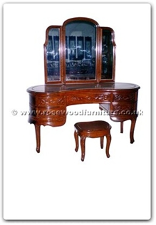 Rosewood Furniture Range  - ffhfb026 - Rosewood Dressing Table with mirror and stool