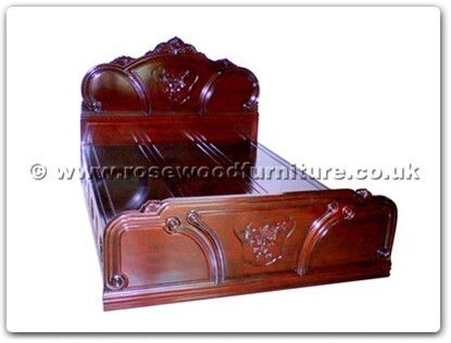Rosewood Furniture Range  - ffhfb041 - Bed peony design with 4 drawers Queen