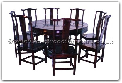 Rosewood Furniture Range  - ffhfd028 - Round Corner Dining Table Long life Design include Lazy Susan w 8 chairs