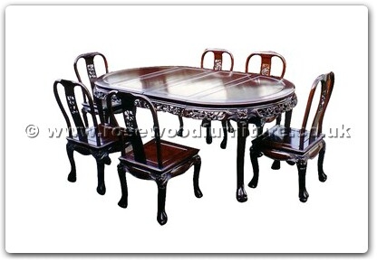 Rosewood Furniture Range  - ffhfd031 - Rosewood Dining Table with 6 chairs