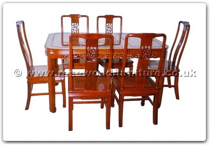 Rosewood Furniture Range  - ffhfd065 - Rosewood Round Corner Dining Table F and D Design with 6 chairs