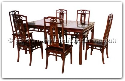 Rosewood Furniture Range  - ffhfd071 - Rosewood Sq Dining Table Western Design with 6 chairs