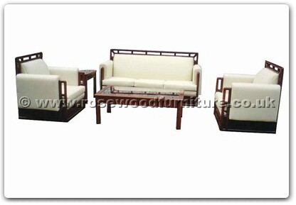 Rosewood Furniture Range  - ffhfl012 - Rosewood Sofa Set Simple Design Leather Covering Excluding Cushion