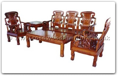 Rosewood Furniture Range  - ffhfl019 - Rosewood Sofa Set 5Pcsith Set-Ru-yi Design Excluding Cushion Couch