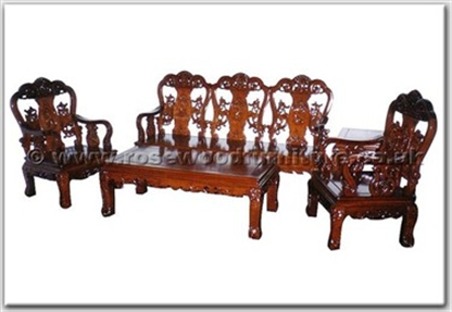 Rosewood Furniture Range  - ffhfl023 - Rosewood Sofa Set 5Pcsith SetExcluding Cushion Couch