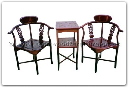 Rosewood Furniture Range  - ffhfl102 - Rosewood Corner Chair and Stand Excluding Cushion Chair