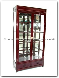 Rosewood Furniture Range  - ffl40glass - Glass cabinet longlife design with spot light and mirror back