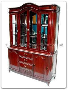 Rosewood Furniture  -ffrdhutch - Round corner buffet with curved top french design (set of 2)