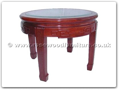 Rosewood Furniture Range  - ffrk24end - Bevel Glass Top Round End Table Key Design
