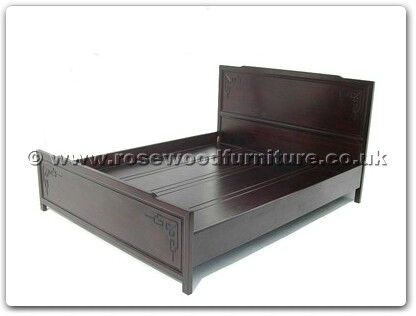 Rosewood Furniture Range  - ffrkkbed - King size bed solid key carving on corners