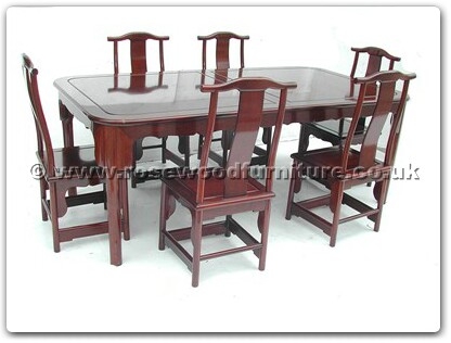 Rosewood Furniture Range  - ffrmtabc - Round Corner Ming Style Dining Table With 6 Chairs