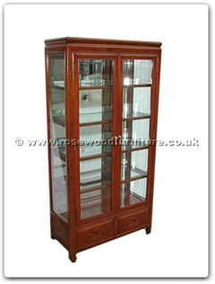 Rosewood Furniture Range  - ffrp30gla - Glass cabinet plain design with mirror back