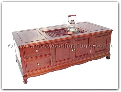 Rosewood Furniture Range  - fftddtable - Tea Table Tiger Legs With 2 Drawers and 3 Doors