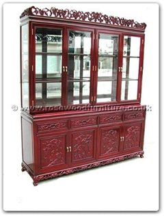 Rosewood Furniture Range  - fftg72hut - Buffet grape design tiger legs with top with spot light and mirror back