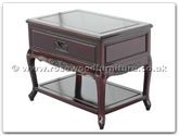 Chinese Furniture - ff112r36sid -  Queen ann legs side table with 1 drawer and shelf with carved - 27.5" x 18" x 22"
